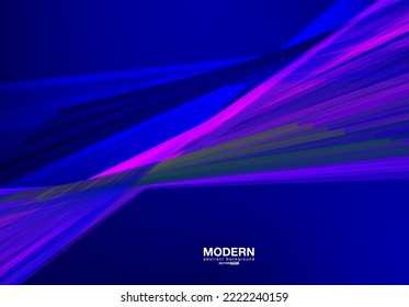 Abstrakte moderne Fließbandtechnik mit mehrfarbiger Digitaltechnologie, Teilchenwelle, Big-Data-Technologie. Design-Konzept für Hintergrund und Bildschirmhintergrund, Banner-Hintergrund, Flyer, Broschüre, Website-Landung. Vektorgrafik
