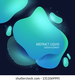 Abstract modern flowing liquid shapes design elements. Dynamical bright blue gradient colored banner