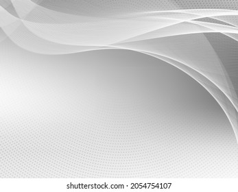 Abstract modern flowing shining grey wave pattern background vector
