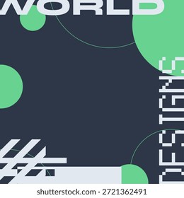Abstract Modern Flt Design Dark blue and Green Color Circle and Bold Typo Background