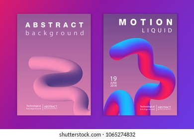 Abstract modern Fluid flyer collection on Colorful background. Poster Minimal Liquid shape cover blue design Template. Vector illustration eps 10.