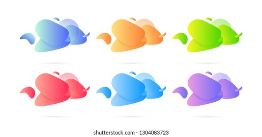 Abstract modern fluid gradient, graphic elements liquid shape. Vector banners with flowing liquid shapes. Vector illustration