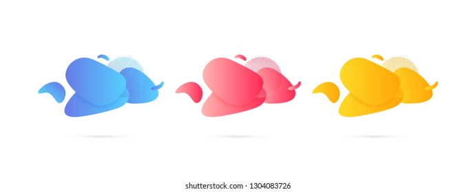 Abstract modern fluid gradient, graphic elements liquid shape. Vector banners with flowing liquid shapes. Vector illustration