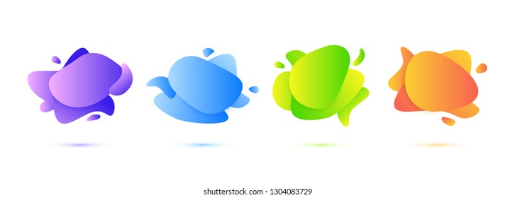 Abstract modern fluid gradient, graphic elements liquid shape. Vector banners with flowing liquid shapes. Vector illustration