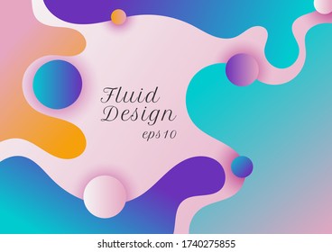 Abstract modern fluid or liquid shape gradient color background. You can use for template brochure, flyer, magazine, business card, branding, banner web, header,  book cover, etc. Vector illustration