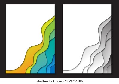 abstract modern fluid style background paper cut cover poster colorful