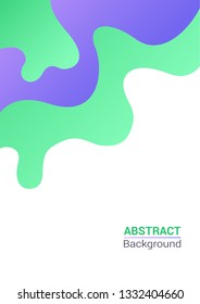 Abstract modern fluid wave background template with gradient purple, green. geometric liquid shapes composition. Can use for poster, flyer, brochure, social media stories, web banner. 