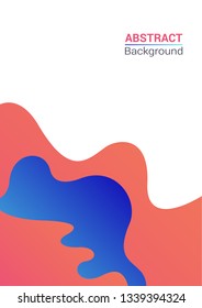 Abstract modern fluid wave background template with gradient blue, orange. geometric liquid shapes composition. Can use for poster, flyer, brochure, social media stories, web banner. 