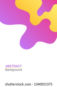 Abstract modern fluid wave background template with gradient yellow, pink. geometric liquid shapes composition. Can use for poster, flyer, brochure, social media stories, web banner. 