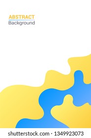 Abstract modern fluid wave background template with gradient blue, yellow. geometric liquid shapes composition. Can use for poster, flyer, brochure, social media stories, web banner. 