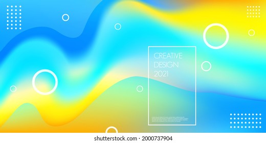 Resumen de la plantilla de diseño de banner de ondas fluviales modernas 2021 para promoción de medios y diseño de páginas de otro tipo. Vector