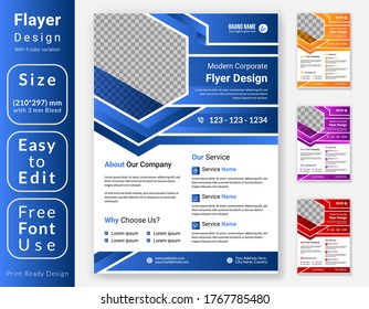 Abstract modern flyer brochure design, annual report, Poster, business presentation, portfolio, layout, size A4, Easy to edit and use.