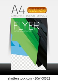 Abstract modern flyer brochure design template with sample text or business A4 booklet cover