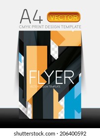 Abstract modern flyer brochure design template with sample text or business A4 booklet cover