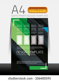 Resumen de la plantilla moderna de diseño del folleto del volante con texto de ejemplo o portada del folleto A4 de la empresa