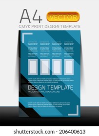 Abstract modern flyer brochure design template with sample text or business A4 booklet cover