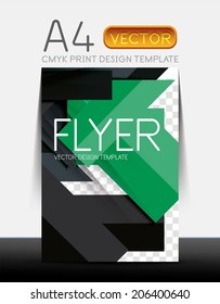 Abstract modern flyer brochure design template with sample text or business A4 booklet cover