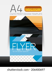 Abstract modern flyer brochure design template with sample text or business A4 booklet cover