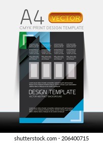 Abstract modern flyer brochure design template with sample text or business A4 booklet cover