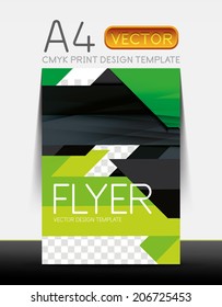 Abstract modern flyer brochure design template with sample text or business A4 booklet cover