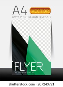 Abstract modern flyer brochure design template with sample text or business A4 booklet cover