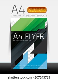 Abstract modern flyer brochure design template with sample text or business A4 booklet cover