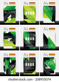 Abstract modern flyer brochure design templates collection with sample text or business A4 booklet cover