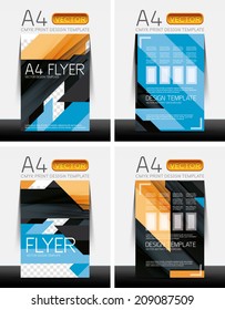 Abstract modern flyer brochure design templates collection with sample text or business A4 booklet cover