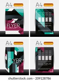 Abstrakte Sammlung moderner Flyer-Design-Vorlagen mit Beispieltext- oder Business-A4-Buchcover