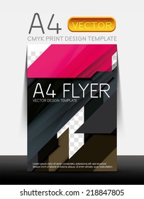 Abstract modern flyer brochure design template with sample text or business A4 booklet cover