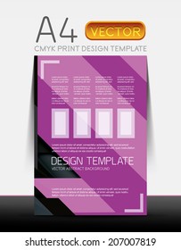 Abstract modern flyer brochure vector design template with sample text or business A4 booklet cover
