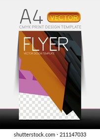 Abstract modern flyer brochure vector design template with sample text or business A4 booklet cover