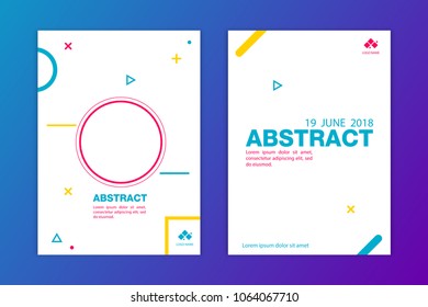 Abstract modern flyer collection on Colorful background. Poster cover white design Template. Vector illustration eps 10.