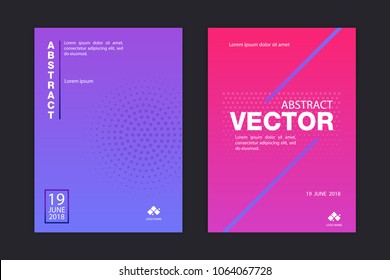 Abstract modern flyer collection on black background. Poster cover blue and pink design Template. Vector illustration eps 10.