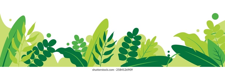 Abstract modern foliage botanical futuristic background. Vector illustrations in flat style.