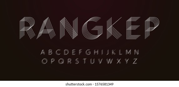Abstract modern fonts. Typography technology electronic digital music future creative design font. 