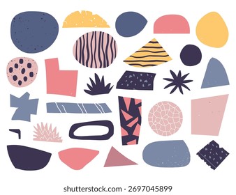 Abstract Modern Form Layout Vector. Artistic Shape Decoration Pattern Vector. Assorted Abstract Shape Collection Vector. Geometric Decorative Element Vector