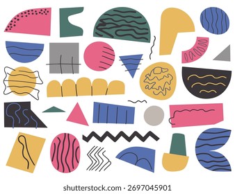 Abstract Modern Form Layout Vector. Artistic Shape Decoration Pattern Vector. Assorted Abstract Shape Collection Vector. Geometric Decorative Element Vector
