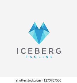 Abstract modern fox iceberg logo icon vector on white background