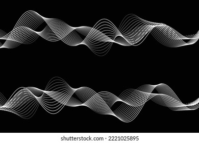 Abstract Modern Frame Background With White Wave Lines. Technology Backdrop. Vector