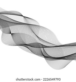 Abstract Modern Frame Background With White Wave Lines. Technology Backdrop. Vector