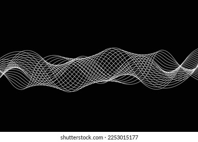 Abstract Modern Frame Background With White Wave Lines. Technology Backdrop. Vector
