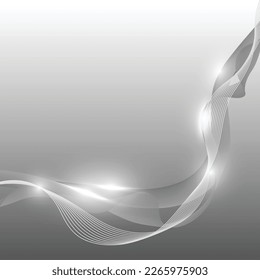 Abstract Modern Frame Background With White Wave Lines. Technology Backdrop. Vector