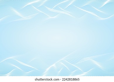 Resumen Marco Moderno De Fondo Azul Con Líneas De Onda Blanca. Fondo tecnológico. Vector
