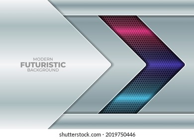 Abstract Modern Futuristic Arrow Colorful Glow With White Background