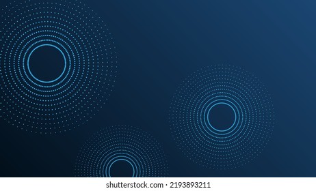 Abstract modern Futuristic banner with abstract water rings, ripples on dark blue background.