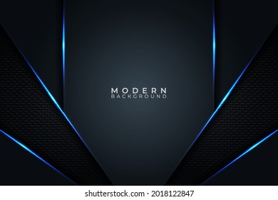 Abstract Modern Futuristic Technology Banner Blue Glow in Dark Background