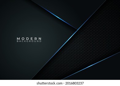 Resumen de tecnología futurista moderna con brillo metálico azul en fondo oscuro