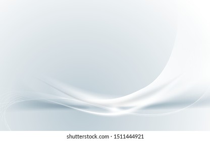 Abstract modern futuristic white wavy with blurred light curved lines background