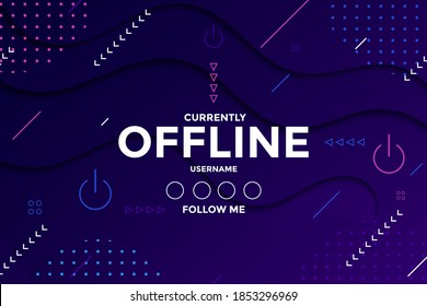 Abstrakter, moderner Gaming-Hintergrund für Offline-Twitch-Stream. Vektorgrafik.